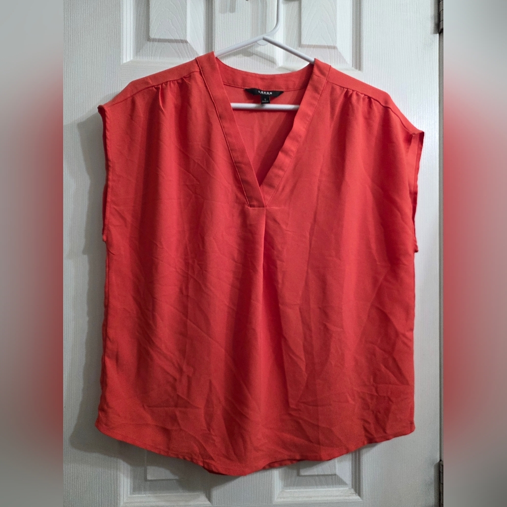 Coral V-Neck Women's Top - Size S